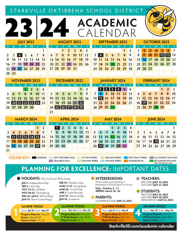Starkville Public Schools Academic Calendar 2024 2025 Elena Heather